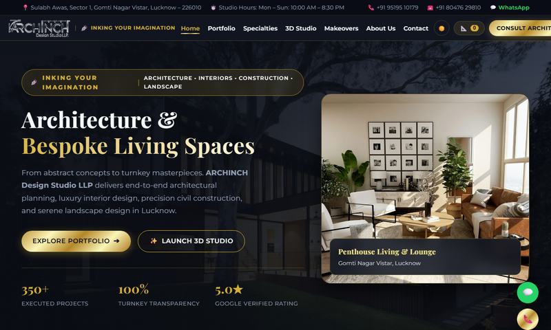 ARCHINCH Design Studio Live Screenshot