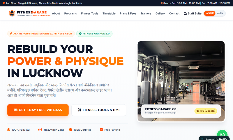 Fitness Garage Lucknow Live Screenshot